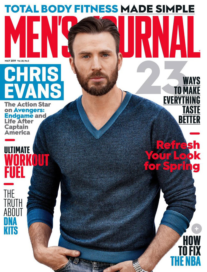 Avengers: Endgame Star Chris Evans for Mens Journal Magazine