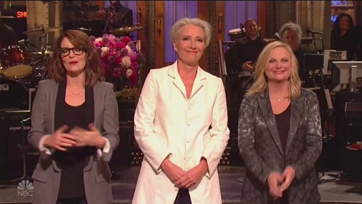 Tina Fey and Amy Poehler Join Emma Thompson in ‘SNL’ Mother’s Day Monologue (Watch)