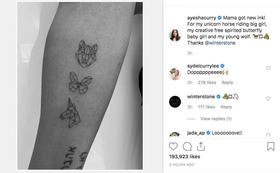 Ayesha Curry shows off new tattoo