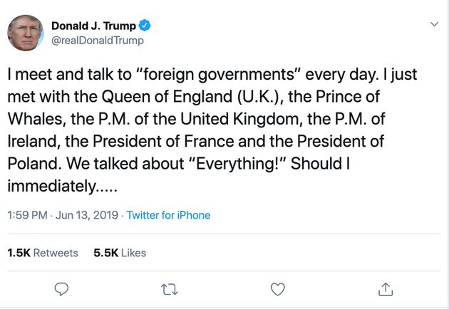 Donald Trump Boasts About Meeting The Prince Of Whales
