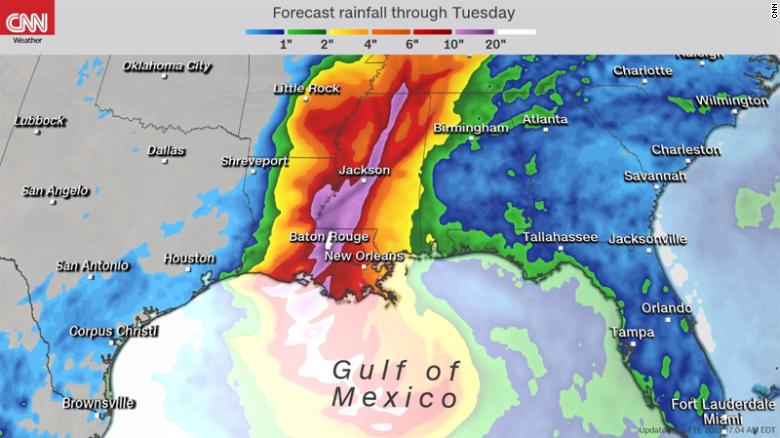 Tropical Storm Barry develops in the Gulf, threatening more epic flooding in Louisiana