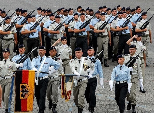France trumpets shared European defence on Bastille Day