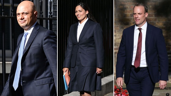 Sajid Javid, Priti Patel And Dominic Raab Get Top Jobs In Boris Johnsons Cabinet